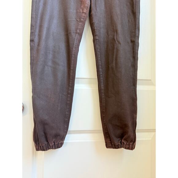 PAIGE Mayslie Transcend Denim Weekender Jogger 27" Chicory Coffee Luxe Coating - Picture 11 of 16